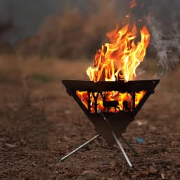 Camping Triangular Brazier Outdoor Hanging Triangular Burning Platform Tripod BBQ Grill Folding Firewood Burner Bonfire Stove