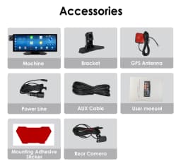 Hizpo Rotatable Adjustable Monitor Universal Car Radio Multimedia Video Player Wireless Carplay Wireless Android Auto FM BT AUX