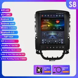 Hizpo 9.7" Car Radio for Opel Astra J Buick Verano 2009 - 2015 Vertical Screen Multimedia Player 2 Din GPS Carplay Auto Stereo