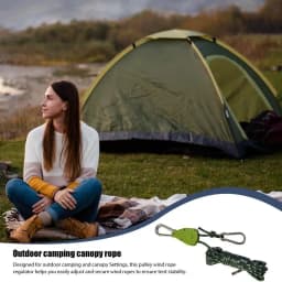 Rope For Camping Outdoor Rope Camping Rope Camping Cord Weatherproof Hiking Rope Adjustable Strong Rope With Pulley Tent Rope