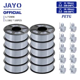 JAYO PETG Filament 1.75MM 10Rolls/set 3D Filament PETG For FDM 3D Printers Neatly Wound 3D Printer Materials