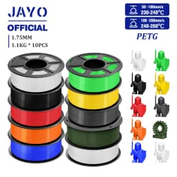 JAYO PETG Filament 1.75MM 10Rolls/set 3D Filament PETG For FDM 3D Printers Neatly Wound 3D Printer Materials