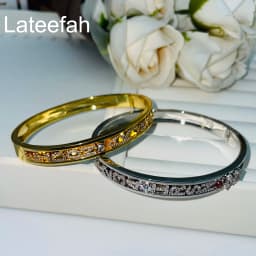 Lateefah Personality Slider Bangle Roman Numeral Women Bangle Sliding Zircon Letters Symbol Number Charms Accessories