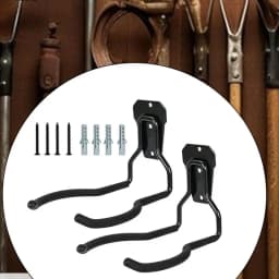 Garage Storage Hooks Steel Wall-Mounted Tool Hanger Space-Saving Rustproof Organizer Multipurpose Holder for Lawn Mowers Shovels