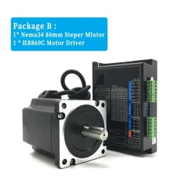 NEMA 34 86mm Stepper Motor 2PH 6A 4.5Nm/8.5Nm/12.5Nm 14mm Shaft Diameter With Power Supply Driver Kit For CNC Engraving Machine