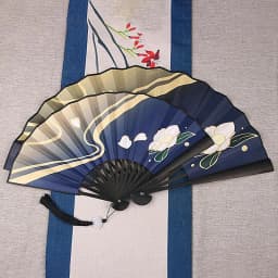Anime Handheld Fan Exquisite Pattern Foldable Fan Christmas Silk Cloth Cooling Fan Two-Dimensional For Stage Performance