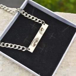 HAOHUPO Personalized Eyes Photo Fashionable Couple Necklace Customized Pendant Engravable Picture Stainless Steel Gifts for Boy
