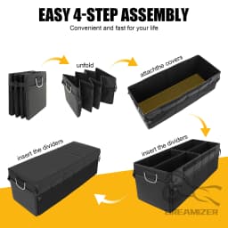 Car Organizer Trunk Storage Bag Large Capacity Auto Multiues Tools Stowing Tidying Car Trunk Fold Up Bag Box 3-in-1