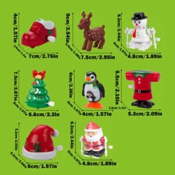 Wind Up Toys 8X Wind Up Christmas Jumping Toy Christmas Small Toys Party Favors Assorted Hand Clockwork Toy For Classes Kids