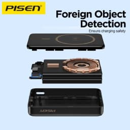 PISEN 2-in-1 10000mAh 30W Fast Charging Power Bank Wired Wireless Two Charging Methods With Type-C Built-In Cable