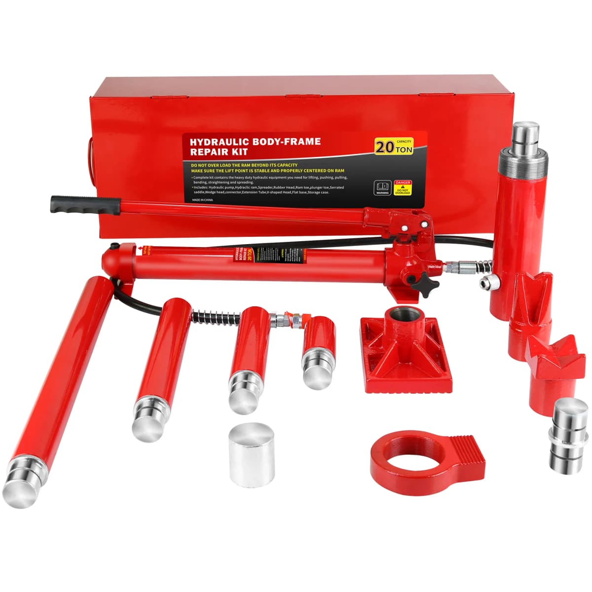 20 Ton Porta Power Kit, Portable Hydraulic Jack with 4.7 Ft/1.43 m Oil Hose, 44000 Lbs Capacity, Heavy Duty Hydraulic Jack, Port