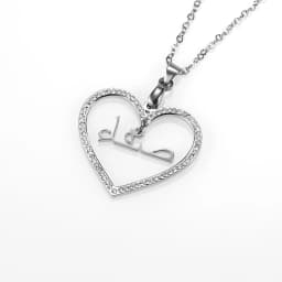 Custom Arabic Name Necklaces Love Heart Crystal Pendant For Women Personalized Gold Chain Islamic Jewelry Birthday Gift