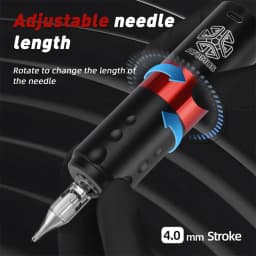 Complete Wireless Tattoo Gun Kit 20pcs Cartridge Needles Ink Rotary Tattoo Pen 1600mAh Battery Digital Portable Cordless Motor