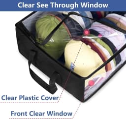 Large Capacity Hat Organizer Holder Black Non Woven Hats Clothes Foldable Hanging Bags Boxes Hangers Clip bag Food clips