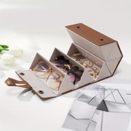 1pc 2/3/4/5/6 Slots Foldable Eyeglasses Holder Box, Portable Glasses Case For Men