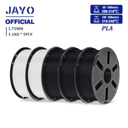 JAYO PLA Filament 1.75mm 1.1KG 5Rolls PLA 3D Printer Filament with Reusable Spool Fit Most 3D Printers