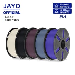 JAYO PLA Filament 1.75mm 1.1KG 5Rolls PLA 3D Printer Filament with Reusable Spool Fit Most 3D Printers