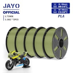 JAYO PLA Filament 1.75mm 1.1KG 5Rolls PLA 3D Printer Filament with Reusable Spool Fit Most 3D Printers
