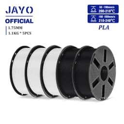 JAYO PLA Filament 1.75mm 1.1KG 5Rolls PLA 3D Printer Filament with Reusable Spool Fit Most 3D Printers