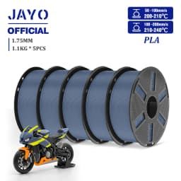 JAYO PLA Filament 1.75mm 1.1KG 5Rolls PLA 3D Printer Filament with Reusable Spool Fit Most 3D Printers