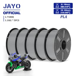 JAYO PLA Filament 1.75mm 1.1KG 5Rolls PLA 3D Printer Filament with Reusable Spool Fit Most 3D Printers