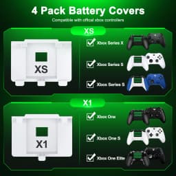 BEBONCOOL Rechargeable Xbox Controller Battery Pack for Series X|S/One/Elite , Play and Charge Kit with 2x4800mWh Batteries