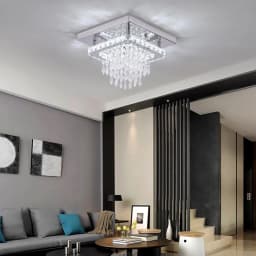 Ceiling Lamp Led Modern Chandelier Pendant Light Drop Crystal Square Design Living Dining Room Home Decor Indoor Hanging Fixture