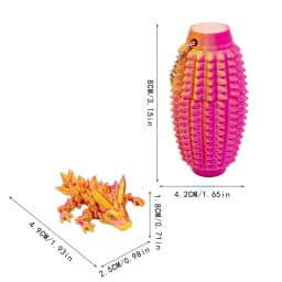 3D Printed Dragon Animal Keychain Charm 3D Printing Fidget Stress Reduction Portable Decorations for Bag Home Birthday Adults