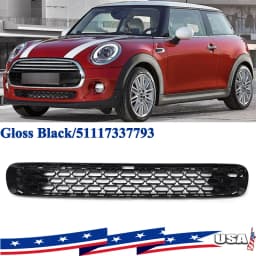 51117337793 Front Bumper Face Bar Grille Front Lower for 2014 2015 2016 2017 2018 2019-2021 Mini Cooper F55 F56 F57 Gloss Black