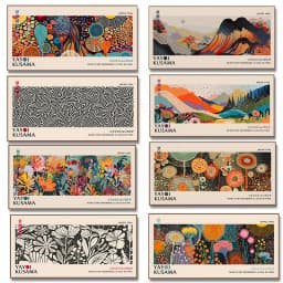 Yayoi Kusama Flower Exhibition Poster Canvas Painting Print Japanese Wall Art Picture for Living Room Home Decor Cuadros Zoro