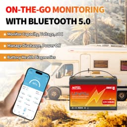 12V 168Ah LiFePO4 Battery with Bluetooth BMS Rechargeable Group 31 Lithium Battery for RV Camper Off-Road Off-grid Solar 12.8V