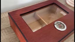 Xifei Cigar Humidor Box W/ Hygrometer Humidifier Portable Smoking Accessories Glass Window Cigarette Cedar Wood Case