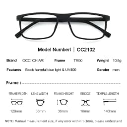 Prescription Glasses Men Blue Anti Light Glasses TR90 Black Computer Eyeglasses Frames For Men Myopia Fake Glasses Frame oculos