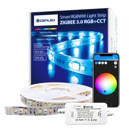 Smart ZigBee 3.0 Controller Dimmable Ambiance LED Kit with 5m RGBCCT LED Light Strips compatible ZigBee HUB Bridge,Echo Plus
