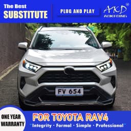 AKD Head Lamp for Toyota RAV4 LED Headlight 2019-2022 Headlights RAV4 DRL Turn Signal High Beam Angel Eye Projector Lens