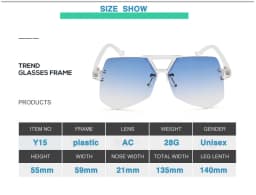 Vintage Geometric Rimless Pilot Gray Ant Sunglasses Men High Quality Luxury Brand Retro Sunglasses Women Clear Lens Glasses Y15