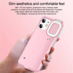 Selfie Beauty Ring Flash Phone Case For iPhone 12 Pro Max 11 Cases with LED Selfie Light Portable Protective Back Cover