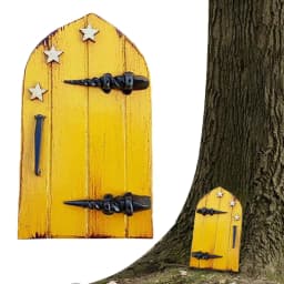 Fairy Door Garden Decoration Outdoor Accessories Miniature Door Dwarf Windows Mini Elf Door For Kids Room Wall Trees Yard Art