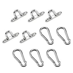 Stainless Steel Eye Plate 4Pcs Screws Mount Hook Toughness Ceiling & Wall Mount Hanging Hardware Fitting Set For Decorative Rope