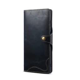 For Samsung Galaxy S23 S22 Ultra S21 S20 S10 Plus S9 Note 8 9 10 20 100% Real Cowhide Leather Case Vintage Card Bag Wallet Cover