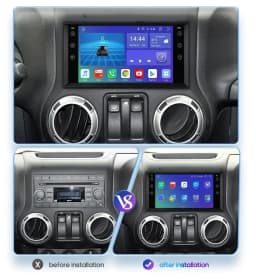 Hizpo 7 Inch Android Car Radio For Jeep Cherokee 2009 2008 2010 Wrangler Dodge Challenger Chrysler GPS Stereo NO DVD 4G Carplay