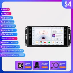 Hizpo 7 Inch Android Car Radio For Jeep Cherokee 2009 2008 2010 Wrangler Dodge Challenger Chrysler GPS Stereo NO DVD 4G Carplay
