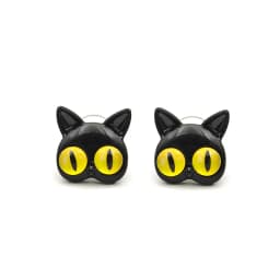 Fashion Creative Cat Earrings for Women Cute Yellow Blue Cat Eyes Earrings Stud Piercing Jewelry Gift