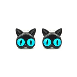 Fashion Creative Cat Earrings for Women Cute Yellow Blue Cat Eyes Earrings Stud Piercing Jewelry Gift