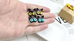 Fashion Creative Cat Earrings for Women Cute Yellow Blue Cat Eyes Earrings Stud Piercing Jewelry Gift