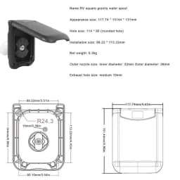 Camper Gravity Water Inlet With Magnetic Cover RV Fresh Water Fill Hatch Inlet Filter Lockable RV Water Inlet Cover Trailer Tank