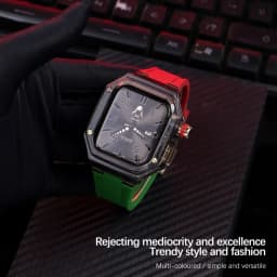 Modification Kit for Apple Watch Ultra 49mm 44mm 45mm Glacier Case For iWatch 6 5 SE 8 7 4 Transparent Case Rubber Band Luxury
