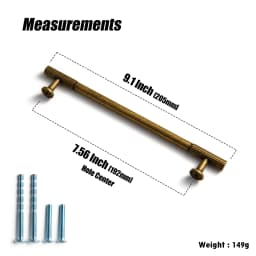 Vintage Retro Antique Brass Zinc Alloy Cabinet Handles 12.6'' Hole Center Striped Decorations Cabinet Pull Hardware for Bedroom