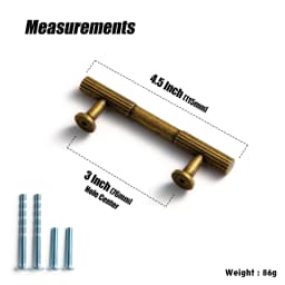 Vintage Retro Antique Brass Zinc Alloy Cabinet Handles 12.6'' Hole Center Striped Decorations Cabinet Pull Hardware for Bedroom