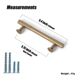 Vintage Retro Antique Brass Zinc Alloy Cabinet Handles 12.6'' Hole Center Striped Decorations Cabinet Pull Hardware for Bedroom